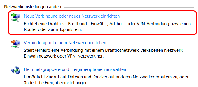 Windows 7: VPN-Zugang FH Gelsenkirchen Öffnen der Netzwerkeinstellungen: (1) Bitte klicken Sie bitte den Startknopf und geben in der Suchzeile Freigabecenter ein.