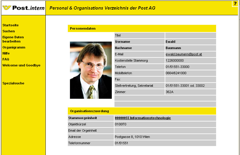 Österreichische Post AG 8 2004 Koordination mit Personalbereich Aufbau Metadirectory -> Datenquelle für