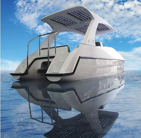 Anpassungsstrategie I: Solarboote / alternative Antriebe Momentan verfügbares Boot: SUNCAT 23 7 Meter lang