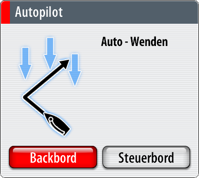 Der Autopilot Bildschirm NAV BEACHTE: Der Drehknopf muß gedrückt werden, um einen Kurs per der Autopilot Bildschirm zu ändern!