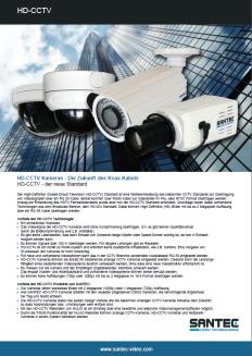 Produktbegleitendes Material Der Produktflyer zur SANTEC HD-CCTV Serie, als PDF-Datei: www.santec-video.