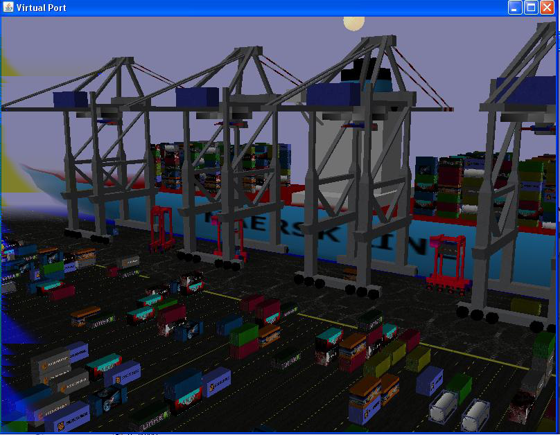 Abbildung 3: 3D-Darstellung des Terminals. Um ein Szenario in Virtual Port ablaufen zu lassen werden zunächst die einzelnen Bestandteile erstellt und gespeichert.