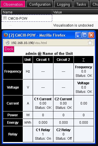 8 Bedienung 8.2.7 Undock-Funktion Zu manchen Sensoren, wie z. B. der Power Unit, wird eine grafische Übersicht auf der Website der CMC III PU angezeigt.