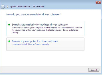 dem angezeigten Menü Update Driver Software... aus.