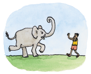Jambo heißt Guten Tag! Jambo Jumbo!, ruft Piranto fröhlich, wenn er einen Elefanten sieht. Jambo heißt Hallo oder Guten Tag.