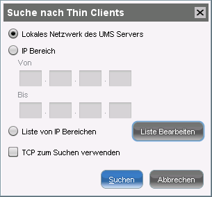 3.2. Thin Clients am UMS Server registrieren Die Aufnahme von Thin Clients in die UMS-Datenbank kann auf verschiedenen Wegen erfolgen: Suche nach Thin Clients im Netzwerk (Seite 22) Import von Thin