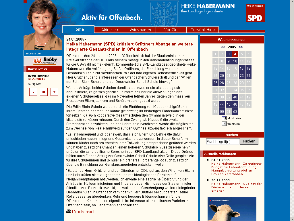 Beispiel zu Punkt 6 (zwei Dateien einer dynamischen Webseite) www.heike-habermann.de\ redsys\pub_content.
