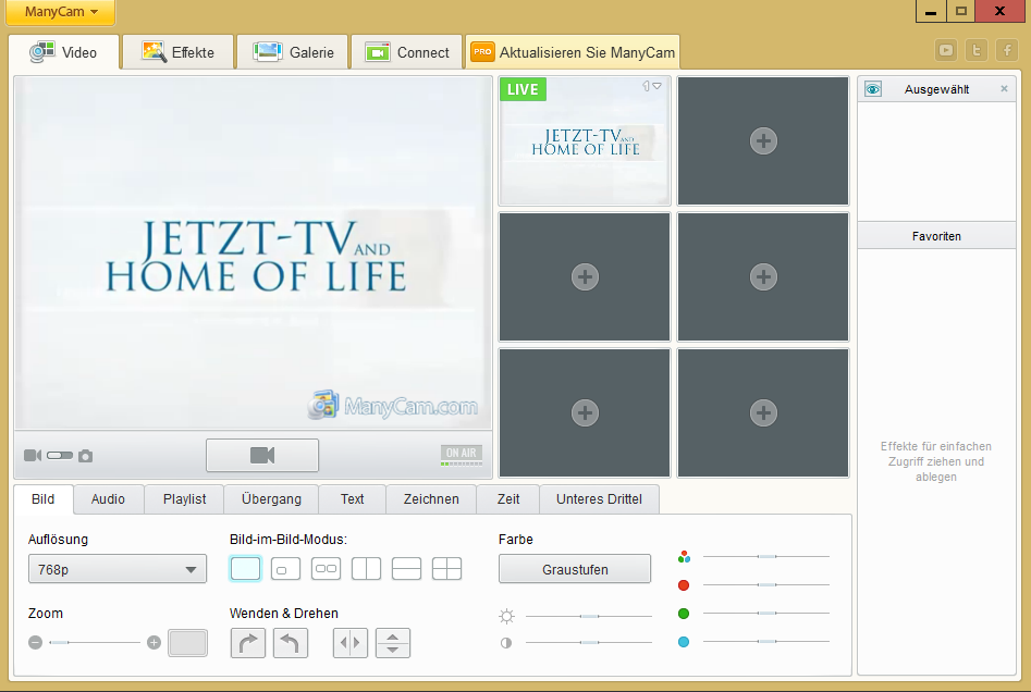 Webstream.eu Live Streaming mit ManyCam Einführung Die Software ManyCam ist eine sogenannte 'virtuelle Webcam-Software', die wir als Ergänzung zum Adobe Flash Media Encoder zum Streamen mit Webstream.