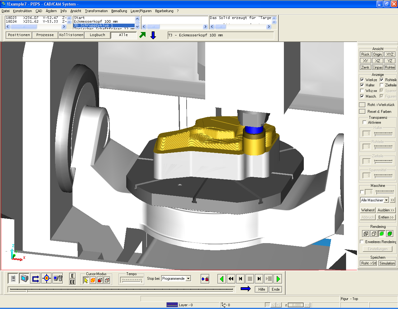 Verbesserte Solid-Simulation: - Neue Maschinenraumsimulation inklusive Materialabtragssimulation und Kollisionskontrolle.