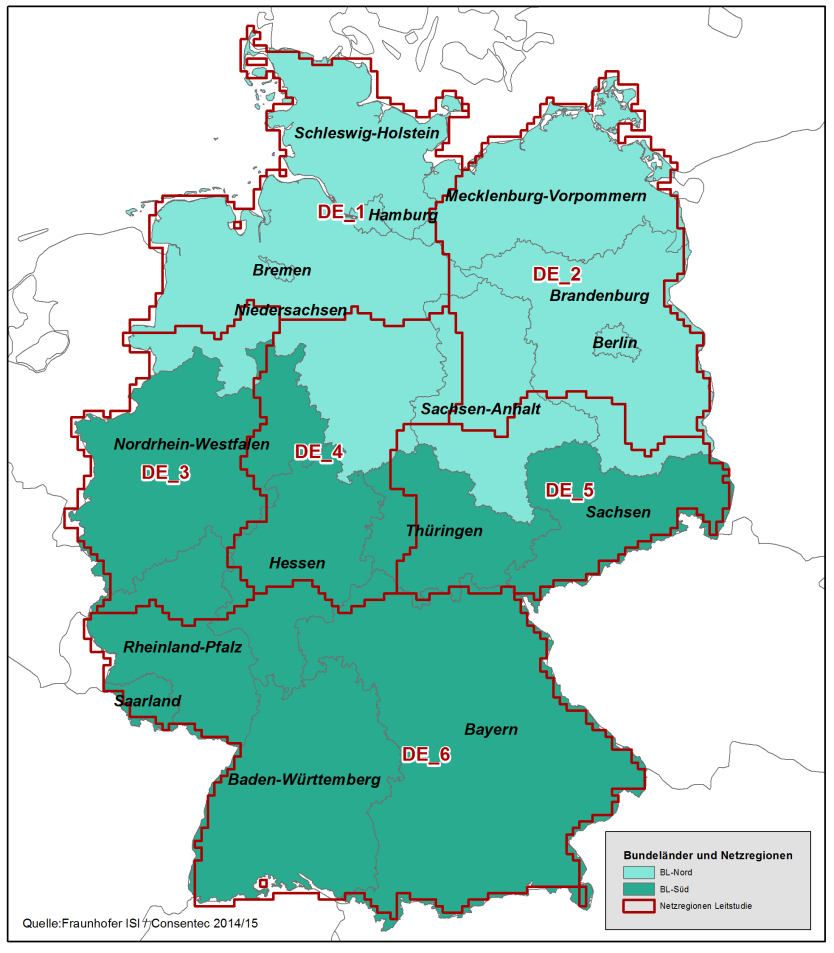 Haupt- netzeng- pässe Abbildung 4-5: Regionen für Kontingentierung nach Bundesländervorschlag und Grenze der Hauptnetzengpässe Sofern eine Kontingentierung erwogen wird, könnte bspw.