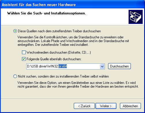 Installation Windows XP In diesem Abschnitt wird die Konfiguration des iid stick USB unter Windows XP beschrieben.