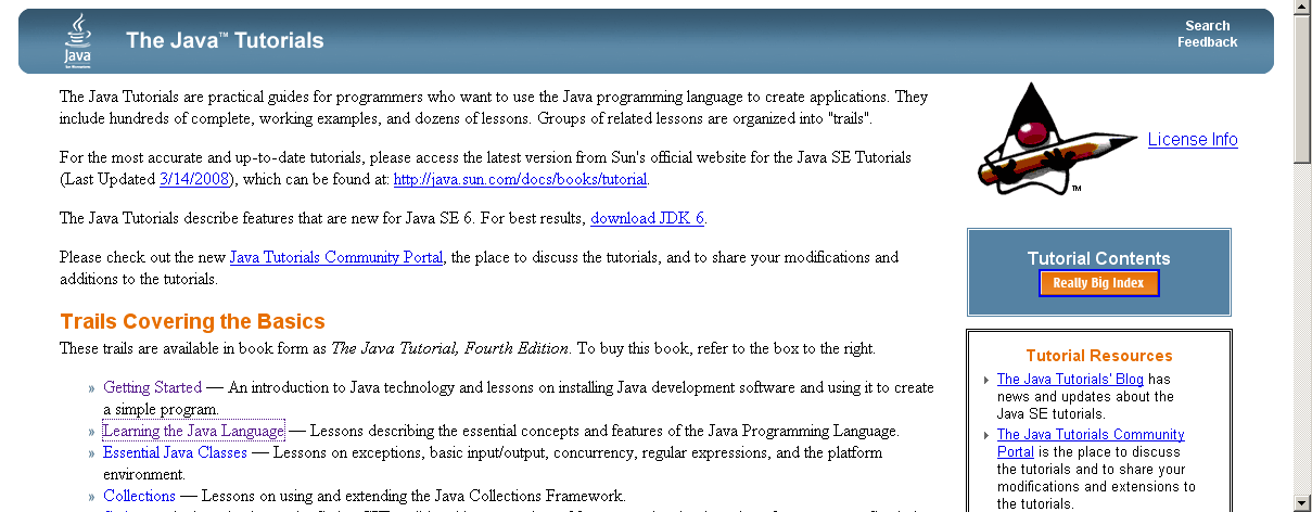 Java Tutorials Online Java Tutorials auf den Java