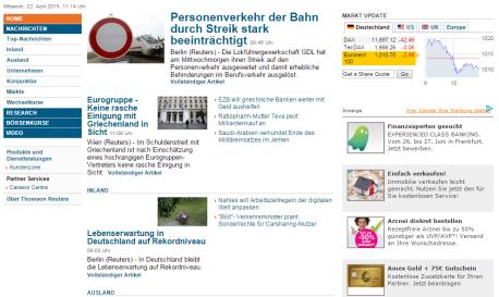 com ist der deutschsprachige Online-Auftritt der größten internationalen Nachrichtenagentur und bietet Wirtschafts-Entscheidern dank seines globalen Netzwerks Neuigkeiten aus erster Hand.