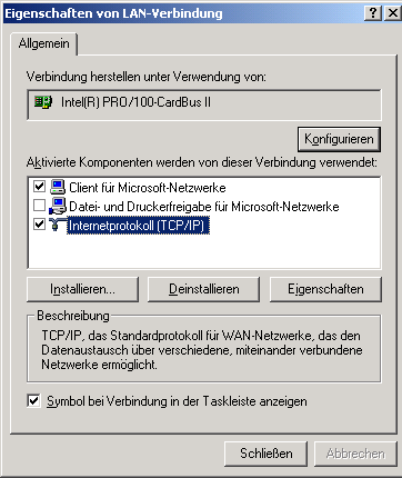 3.3 Konfiguration für Windows 2000 Gehen Sie auf Start Einstellungen Netzwerk- und DFÜ Verbindungen.