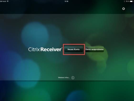 mt=8 Nach dem Download können Sie den Citrix Receiver öffnen. Dabei werden Sie angefragt, was Sie machen möchten.