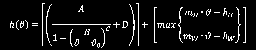 Der Lineare-Anteil wird mit den zwei linearen Geraden, eine für den Heizgasbereich und eine für den Warmwasserbereich nach der folgender Formel f ( ) Linear max m H b H ;m W b W mit den Koeffizienten