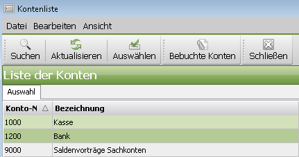 5.3 Automatische Berechnung fehlender Korrekturwerte Klicken Sie bitte im unteren Bereich der Saldovortragsmaske auf die Schaltfläche <Auswahl Konten mit manuellem Vortrag>.