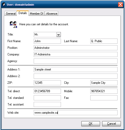 Built-in users and Domains: Virtual domain Here the built in domain is defined. Multiple domains have to be separated by a,. FileDirector internal user New in FileDirector 2.