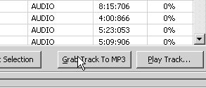 Um den Vorgang zu starten, wählen Sie die Schaltfläche Grab Track To MP3 aus.