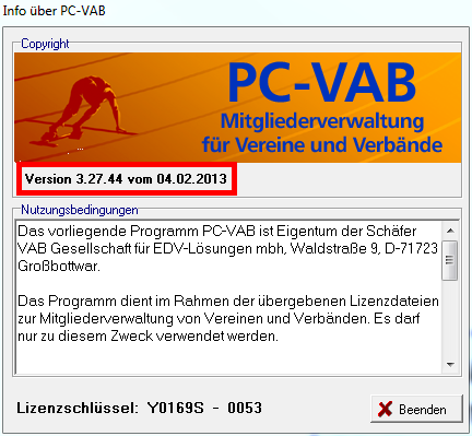 1. Voraussetzungen Diese Anleitung gilt ausschließlich für PC-VAB, Version 3.27.44.