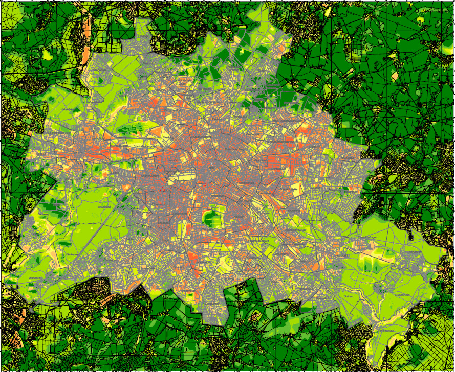 Innenstadtbereich: hohe bioklimatische Belastung und sehr niedriger Sozialstatus: Gesundheitliche