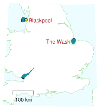 Stauwerke für England Auch im Mündungstrichter des Severn ist der Tidenhub ungewöhnlich hoch. Bei Cardiff an der britischen Atlantikküste beträgt der Hub 11,3 m bei Springflut, 5,8 m bei Nippflut.