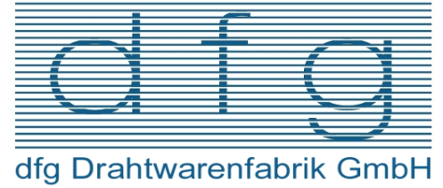 Name: dfg Drahtwarenfabrik GmbH Straße: In den Birken 6 Plz. und Ort: 54576 Hillesheim Homepage: www.dfg-drahtwaren.