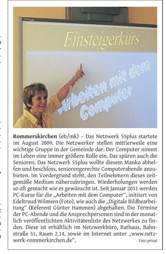 Bericht in den Medien Erwähnt wurden die PC-Angebote des Netzwerkes in den Medien 1. im Rheinischen Anzeiger - siehe das eingefügte Bild 2. im Schaufenster 3.