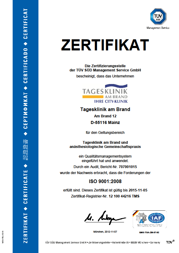 D-6 Bewertung des Qualitätsmanagements Die Erstzertifizierung nach DIN EN ISO 9001:2000 erfolgte im November 2006; die erste Re-Zertifizierung nach der aktualisierten Norm DIN EN ISO 9001:2008 wurde