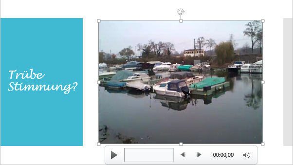 4.3 Videodateien einfügen Beispieldateien: Wellness-Grafik.pptx, Hafen.mp4 Videodateien einfügen und bearbeiten In Ihrer PowerPoint-Präsentation können Sie auch Videos einsetzen.