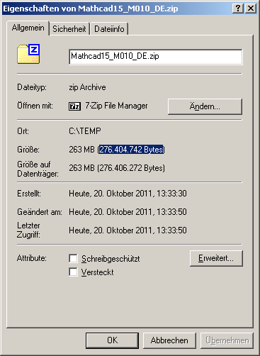 Kurzanleitung zur Installation von Mathcad 15.0 (M010) 1. Vorbereitungen Laden Sie sich die Datei Mathcad15_M010_DE.zip herunter! Sie benötigen dazu ggf. einen VPN-Zugang zum TU-Datennetz.