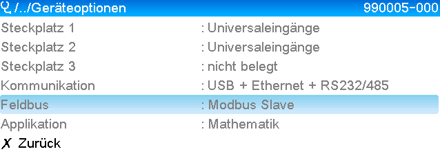 1.4 Funktionsbeschreibung Die Option Modbus RTU ermöglicht eine Anbindung des Gerätes an Modbus über RS485, mit der Funktionalität eines Modbus RTU Slaves.