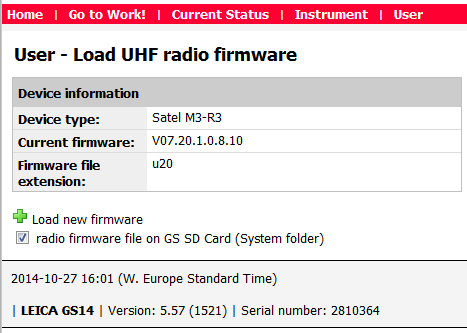 Unterstützung von RTCM MSM Nachrichten 1230 Neue Measurement Engine FW (GS107GS14/GS15/G S25) Upload der Satel Funk Firmware via GS Webserver Mit Smartworx Viva v5.