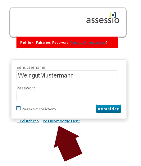 2.) Ich habe mein Passwort vergessen Gehen Sie in das Anmeldefenster und klicken Sie auf Passwort vergessen. http://www.weinmessemuenchen.de/wp-login.