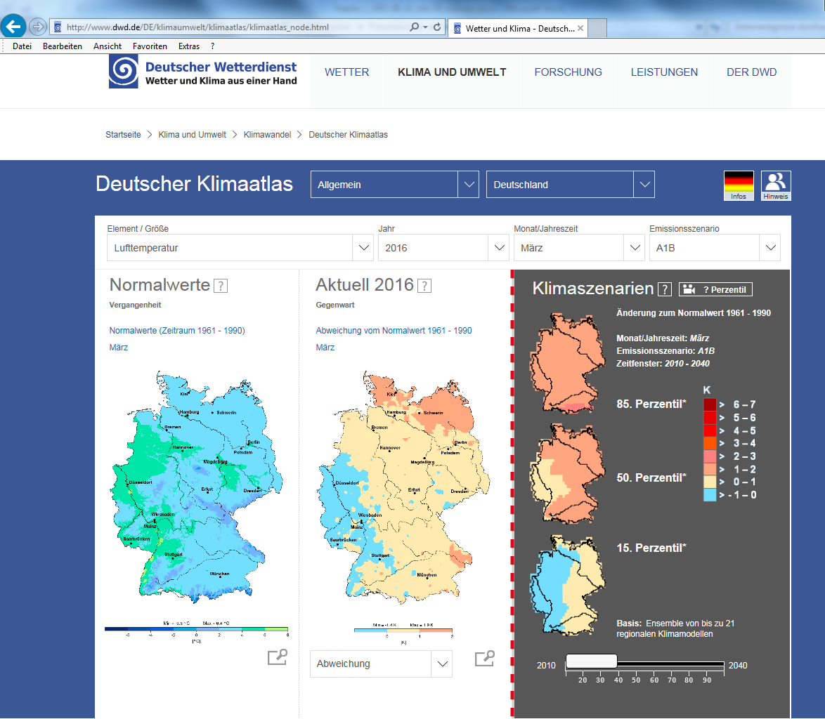 Klima zum anfassen : Deutscher Klimaatlas www.dwd.de/klimaatlas 1.