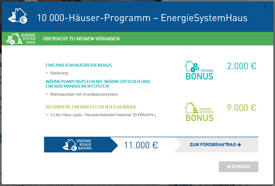 Online-Antrag EnergieSystemHaus 4.500-18.000 10.