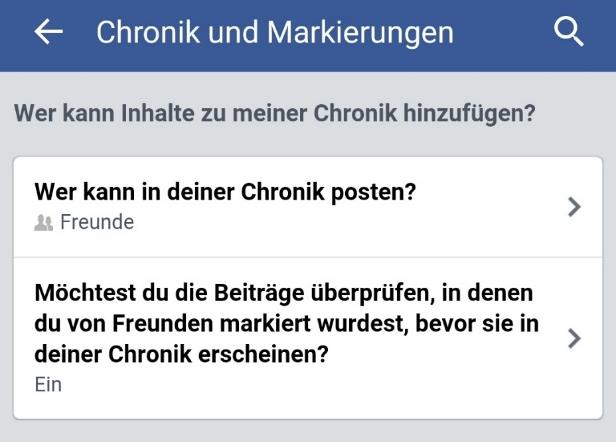 Wer kann in meiner Chronik posten? Lege fest, wer in deiner Chronik posten darf.