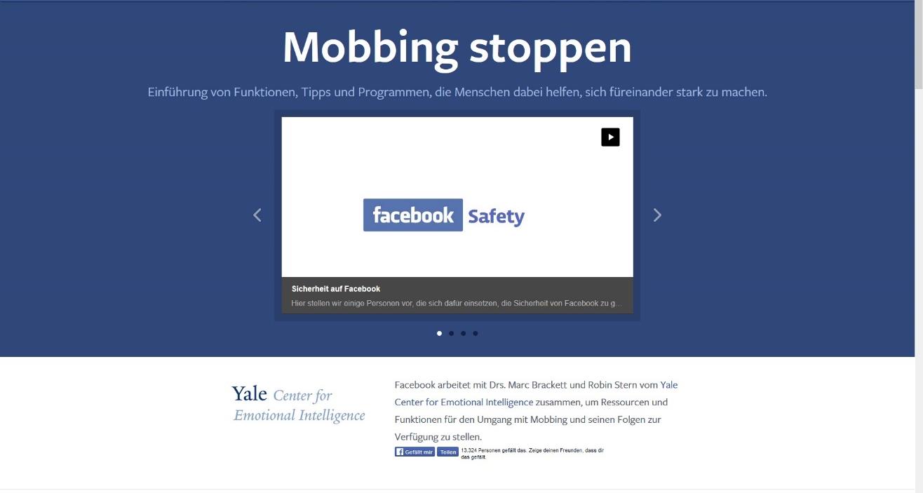 Aktiv gegen Cyber-Mobbing! Linktipp: facebook.