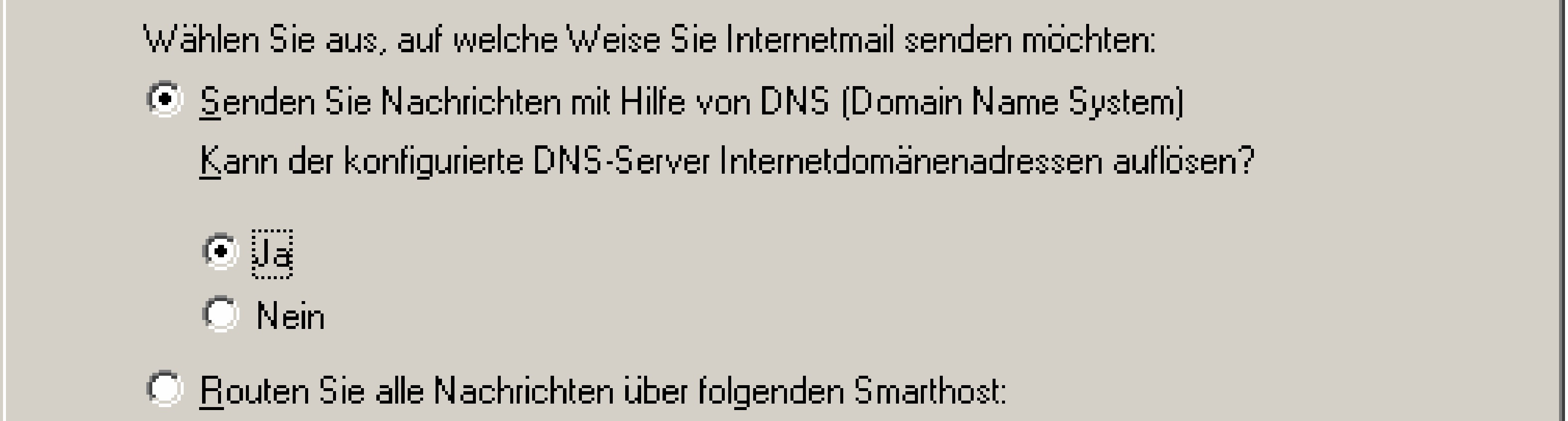 Page 6 of 8 In diesem Abschnitt muss der Virtuelle SMTP Server ausgewählt werden.