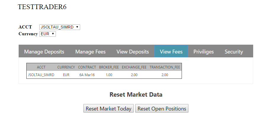 View Deposit Details Zeigt die Einstellungen die sie zum Deposit vorgenommen haben.