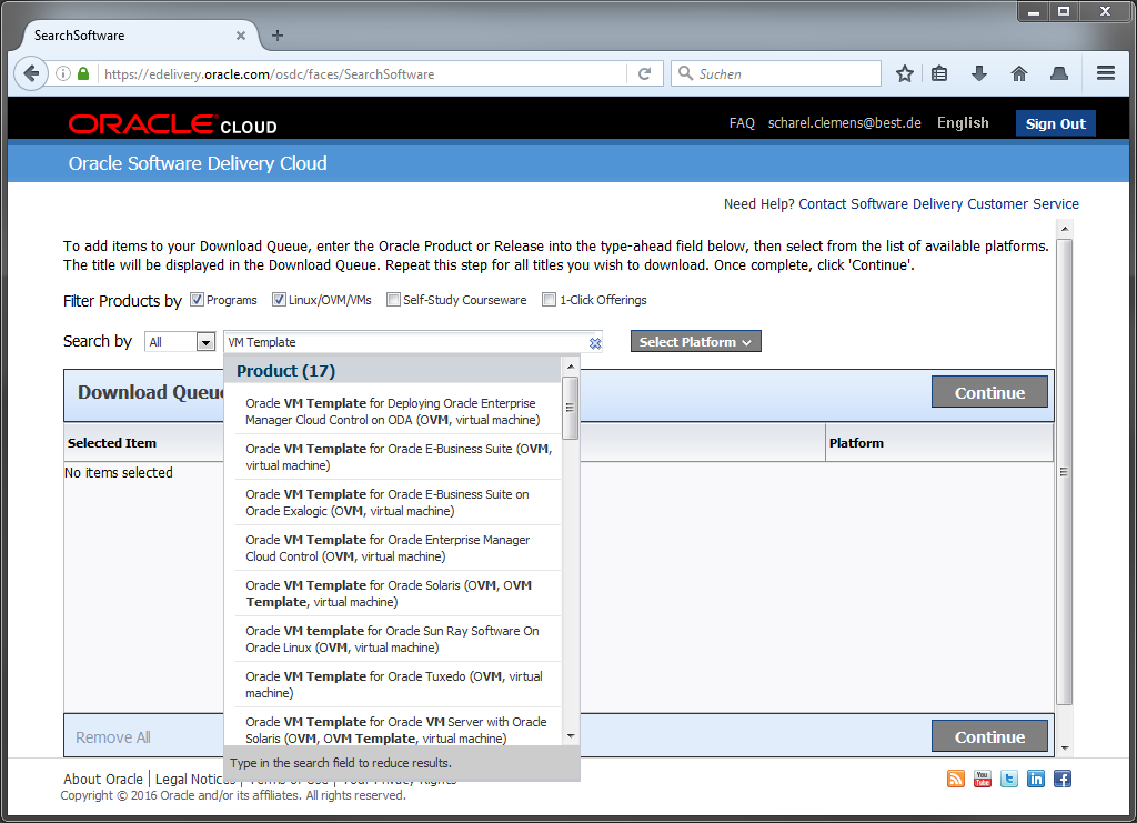 Suche nach VM Template Oracle Linux Solaris E-Business Suite