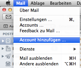 Klicken Sie auf «Fortfahren». 5 Wählen Sie den Accounttyp «POP» und geben Sie als Mail-Server 127.0.0.1 ein.