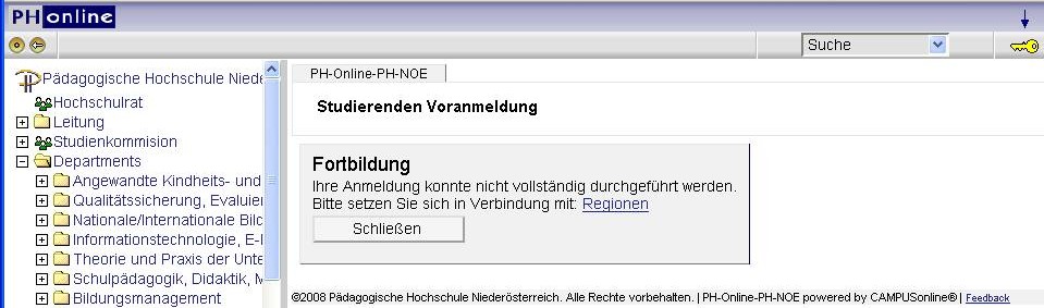 PH Niederösterreich: PH-Online Immatrikulation (Fortbildung) Seite 3 WICHTIG!!! Falls Sie den Bildschirm in Schritt 6 des vorigen Abschnitts I.