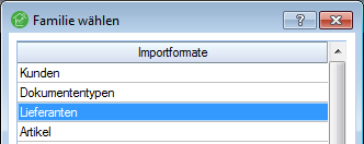 4.0 Lieferanten importieren Um die Importverwaltung zu öffnen, wählen Sie Datei / Optionen / Importe / Importe verwalten.