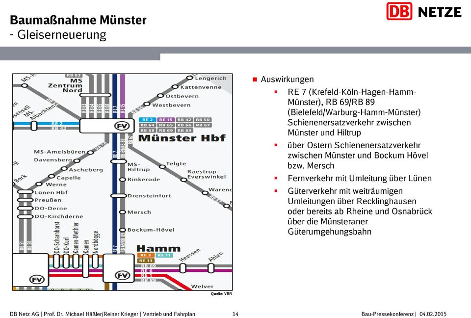 Mersch Fernverkehr mit Umleitung über Lünen Güterverkehr mit weiträumigen Umleitungen über Recklinghausen oder bereits ab Rheine