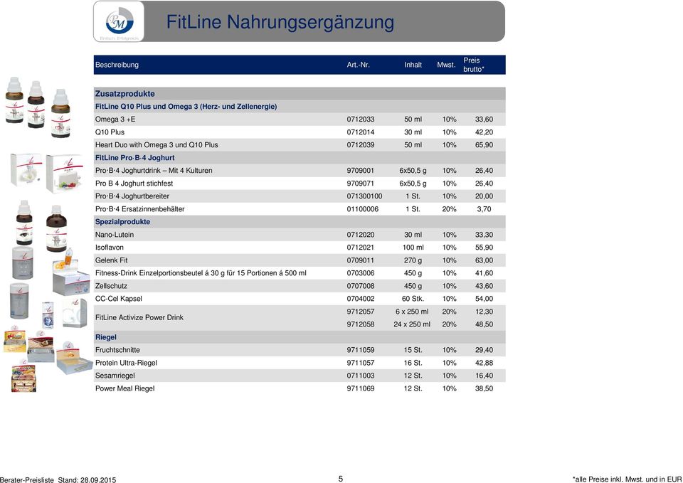 St. 10% 20,00 Pro B 4 Ersatzinnenbehälter 01100006 1 St.