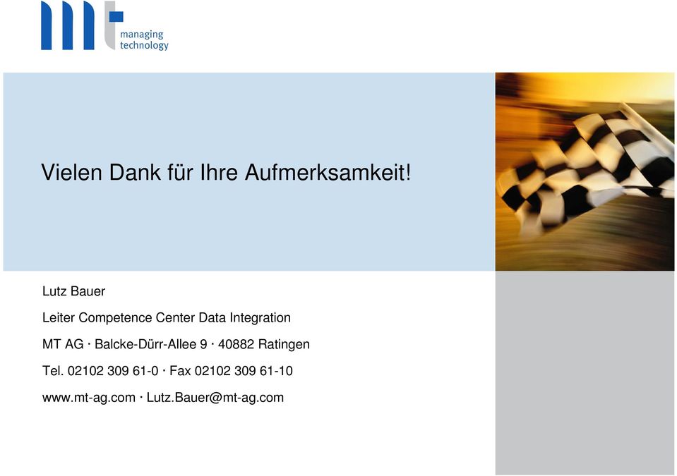Integration MT AG Balcke-Dürr-Allee 9 40882