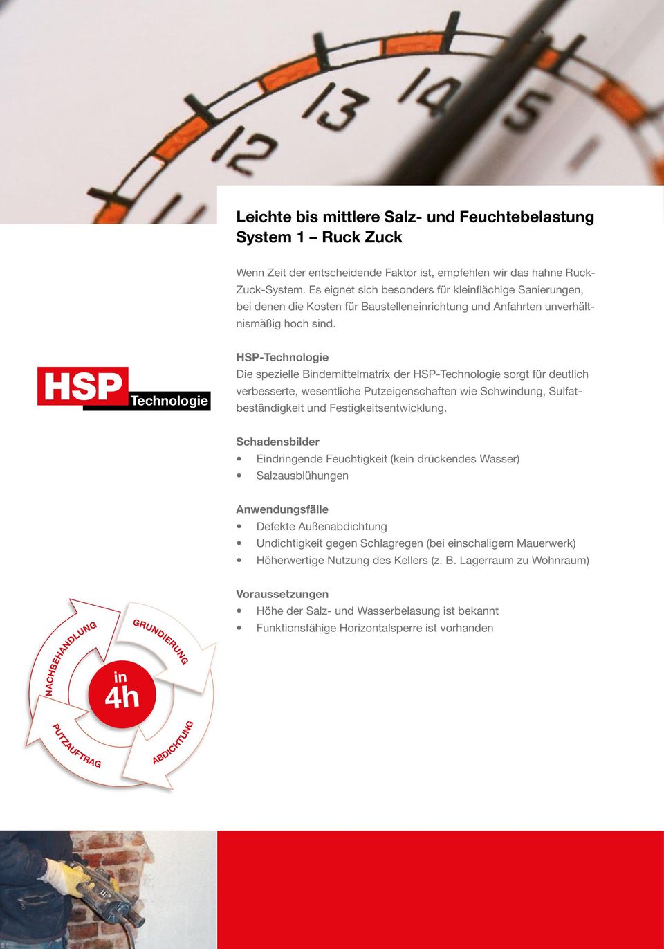 HSP Technologie HSP-Technologie Die spezielle Bindemittelmatrix der HSP-Technologie sorgt für deutlich verbesserte, wesentliche Putzeigenschaften wie Schwindung, Sulfatbeständigkeit und
