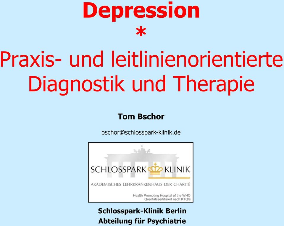 Therapie Tom Bschor