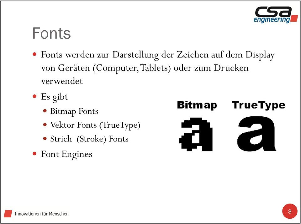 zum Drucken verwendet Es gibt Bitmap Fonts Vektor